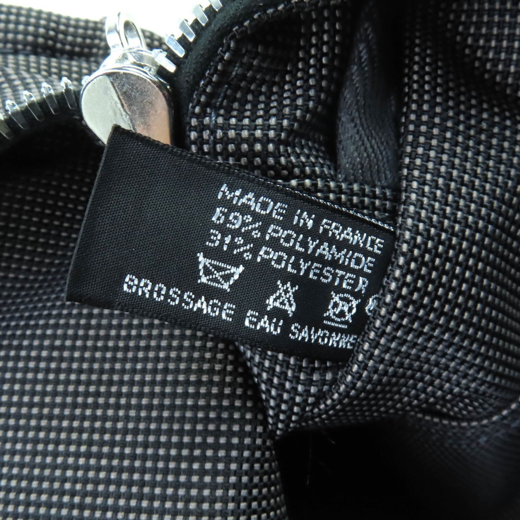 HERMES Air Line MM Silver Hardware Serie Button Canvas Tote Bag Gray Made in France Women's — Like New