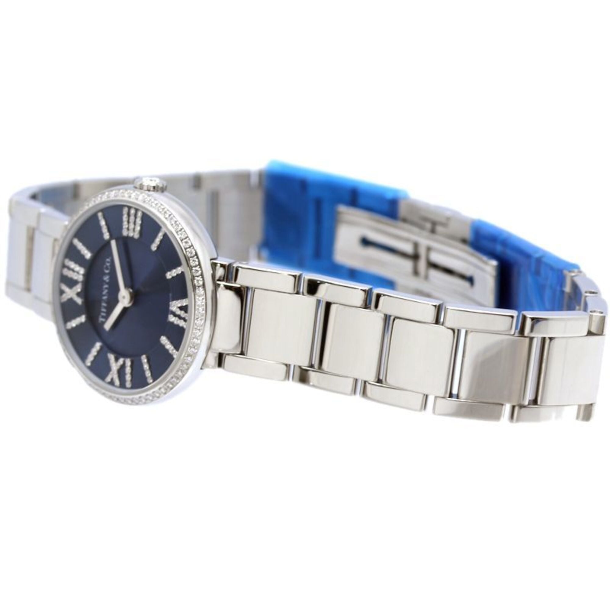 TIFFANY&Co. Tiffany Atlas 2-Hand Bezel Diamond 69291651 Women's Watch Stainless Steel 40349 — Very Good