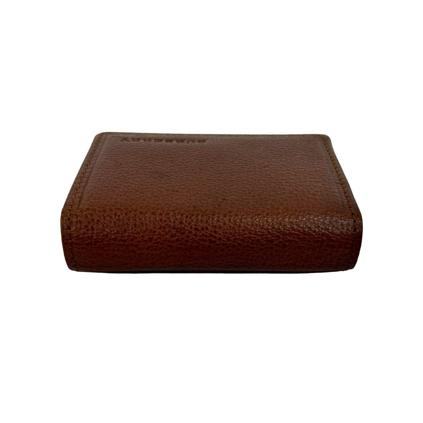 Unused, stored BURBERRY Nova check pattern logo engraved leather coin purse brown 01793