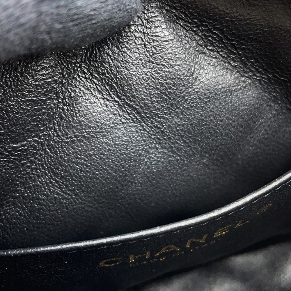 Chanel Chain Shoulder Bag, Matelassé, Coco Mark, Camera Case, Lambskin, A91796, CHANEL Pochette, Black, Handbag, Women's — Like New