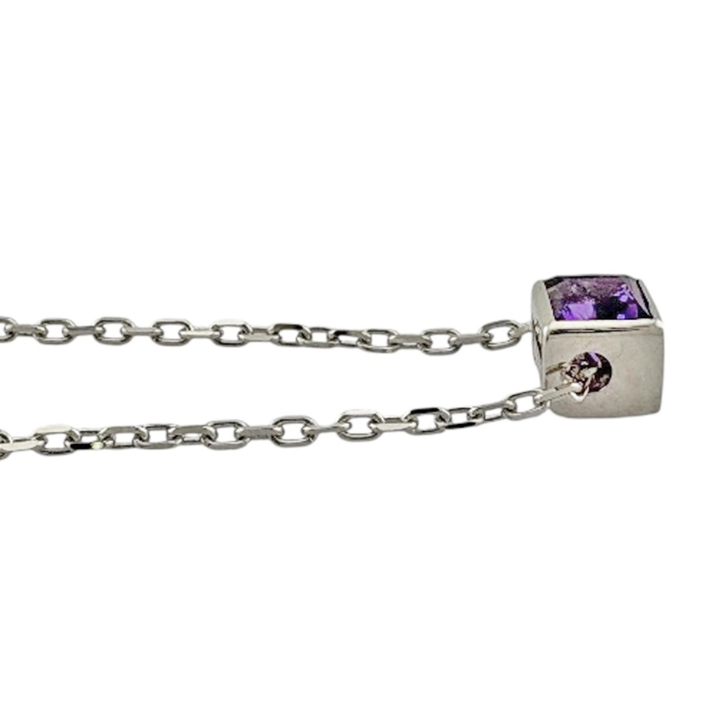 Gucci G Logo Cube Necklace with Amethyst for Women