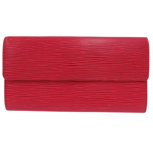 Excellent condition Louis Vuitton Portefeuille Porte Monnaie Credit M63577 Epi Castilian Red long wallet LV 2089 LOUIS VUITTON