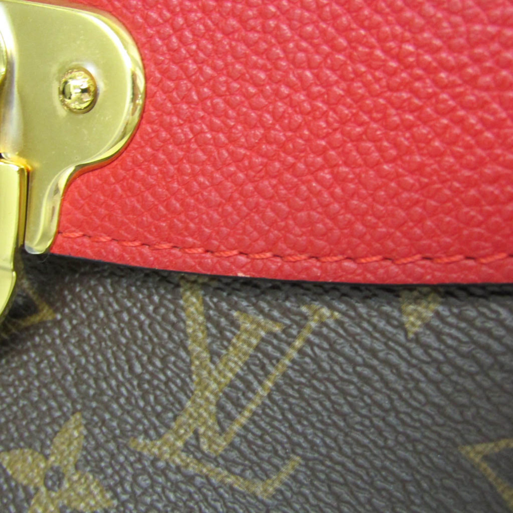 Louis Vuitton Monogram Saint Placide M43713 Women's Shoulder Bag Brown,Red Color — Like New