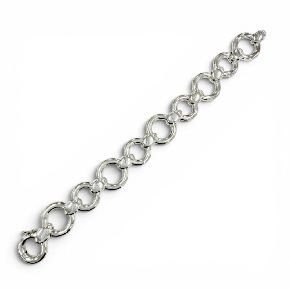 HERMES Vintage Frontaire Bracelet, SV925 Bangle, Silver, Weight 55.2g, Women's — Like New