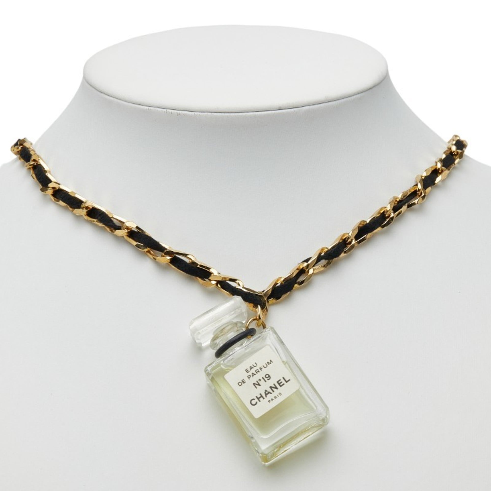 Chanel Fragrance Eau de Parfum Necklace Metal Glass Leather Women's CHANEL