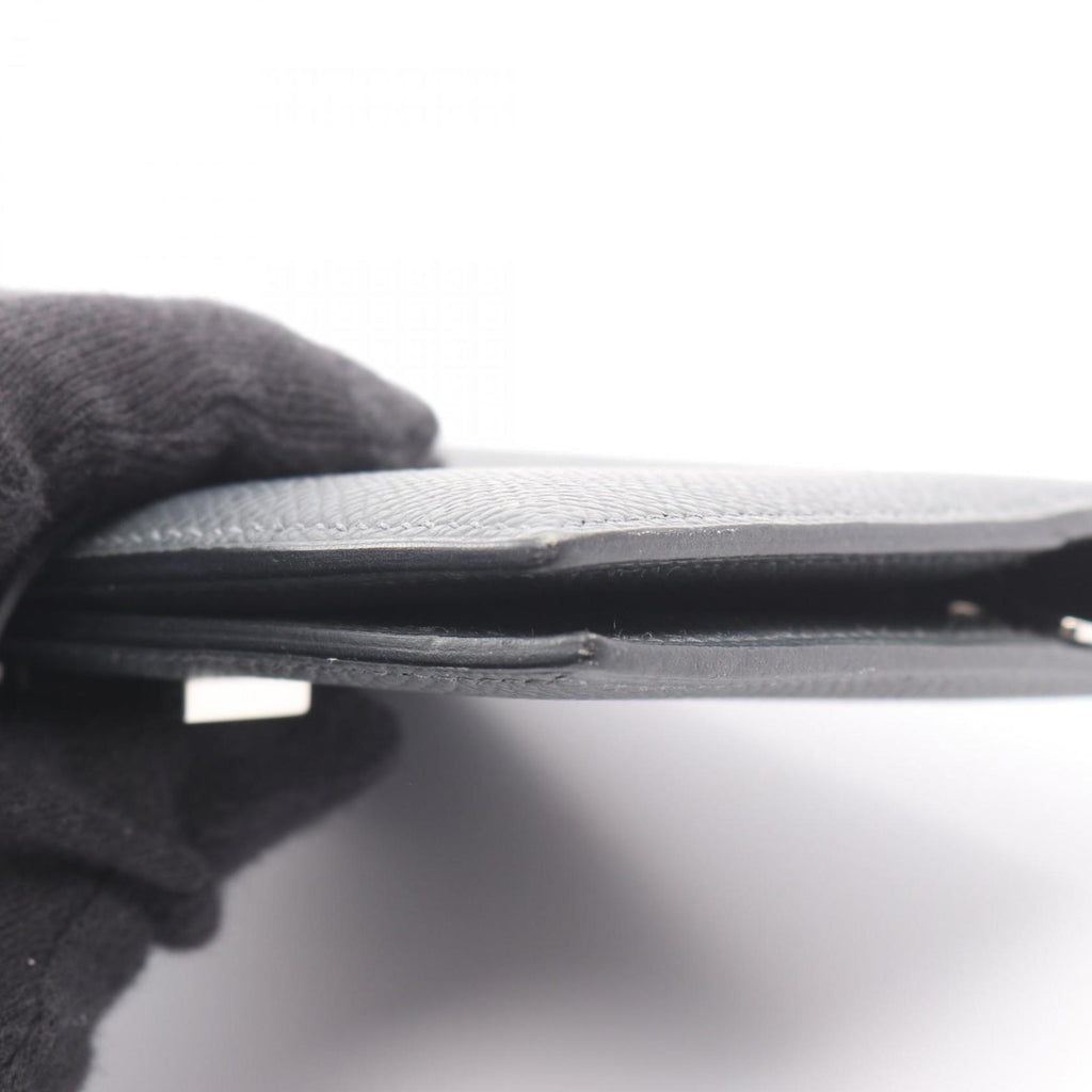 Hermes Hermès Bearn Compact Bifold Wallet, Leather, Epsom Women's, Gray