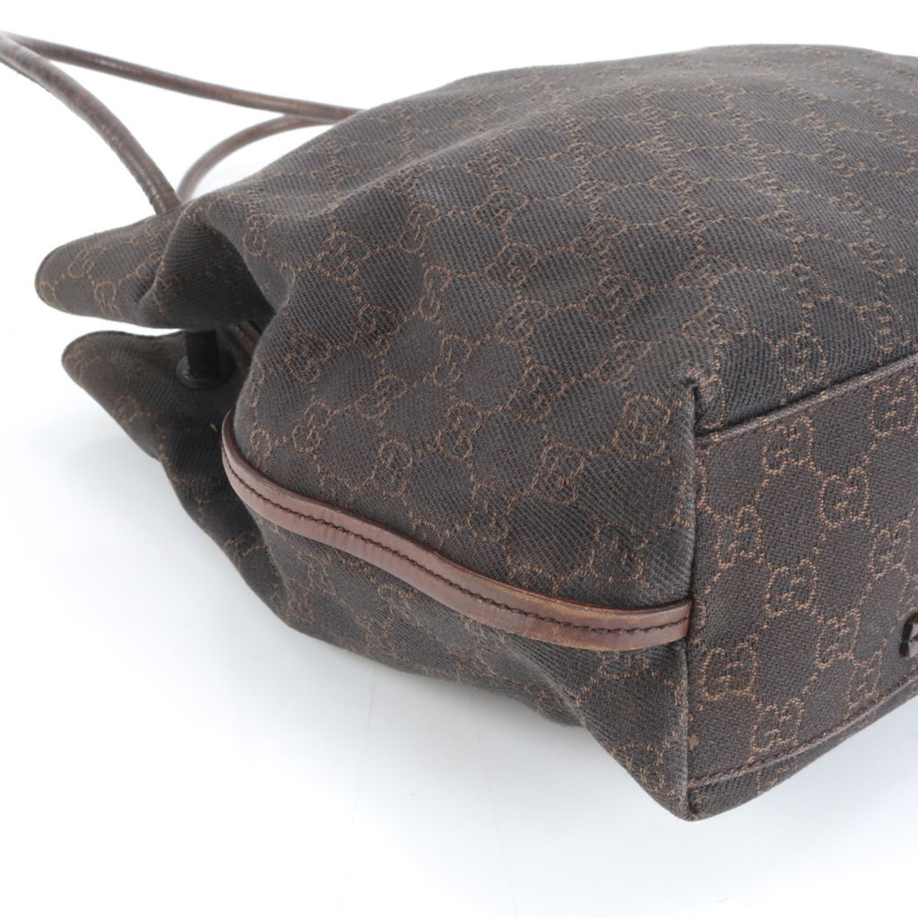 Gucci GG Canvas 101341 Leather Tote Bag Shoulder Handbag Brown Women's