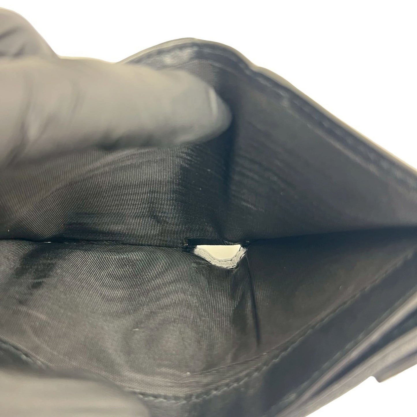 Christian Dior Cannage Stitch Logo Leather Tri-fold Wallet, Mini, Black, 13140