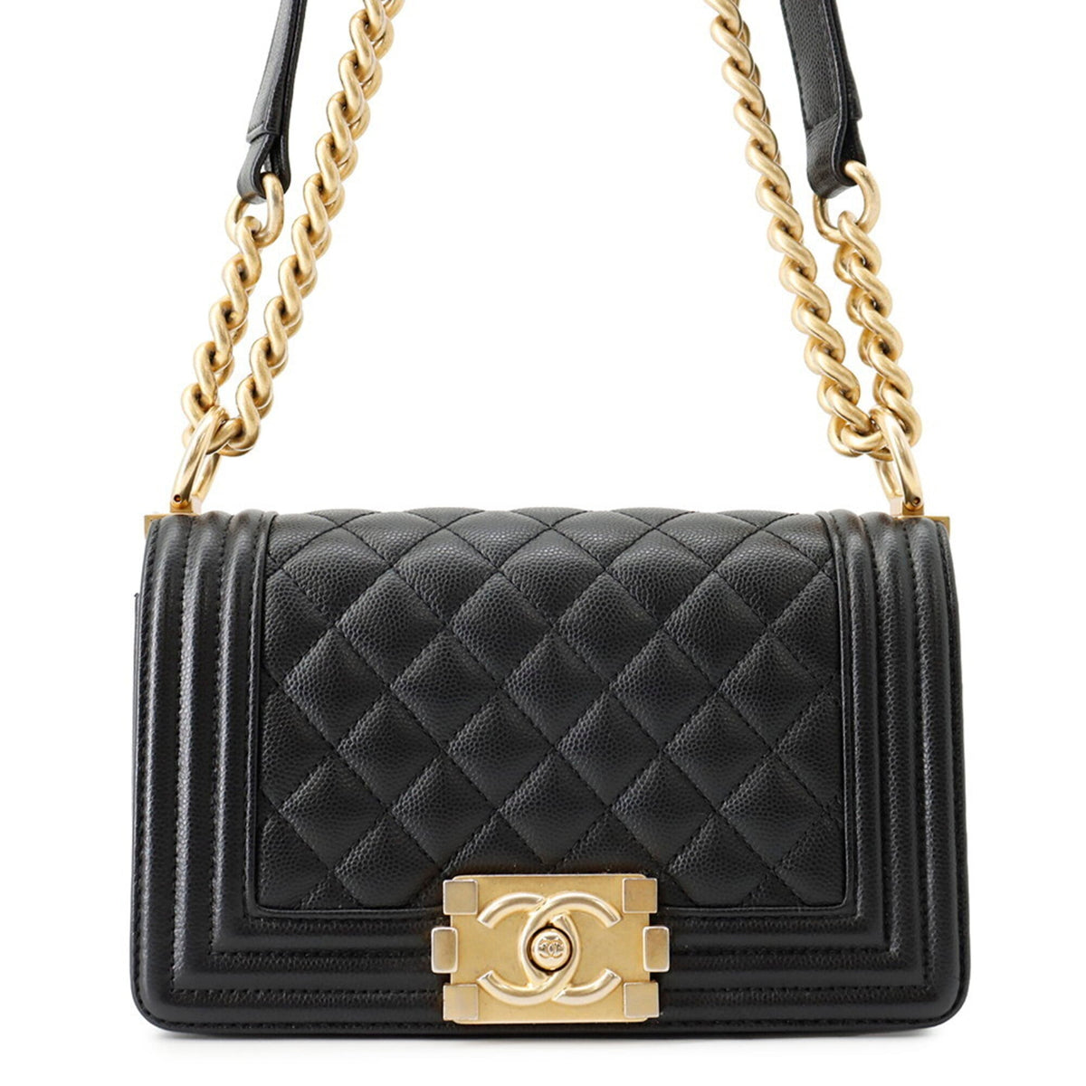 Chanel Chain Shoulder Bag Boy Small Matelassé Coco Mark A67085 BOY CHANEL Handbag Black Women's — Like New