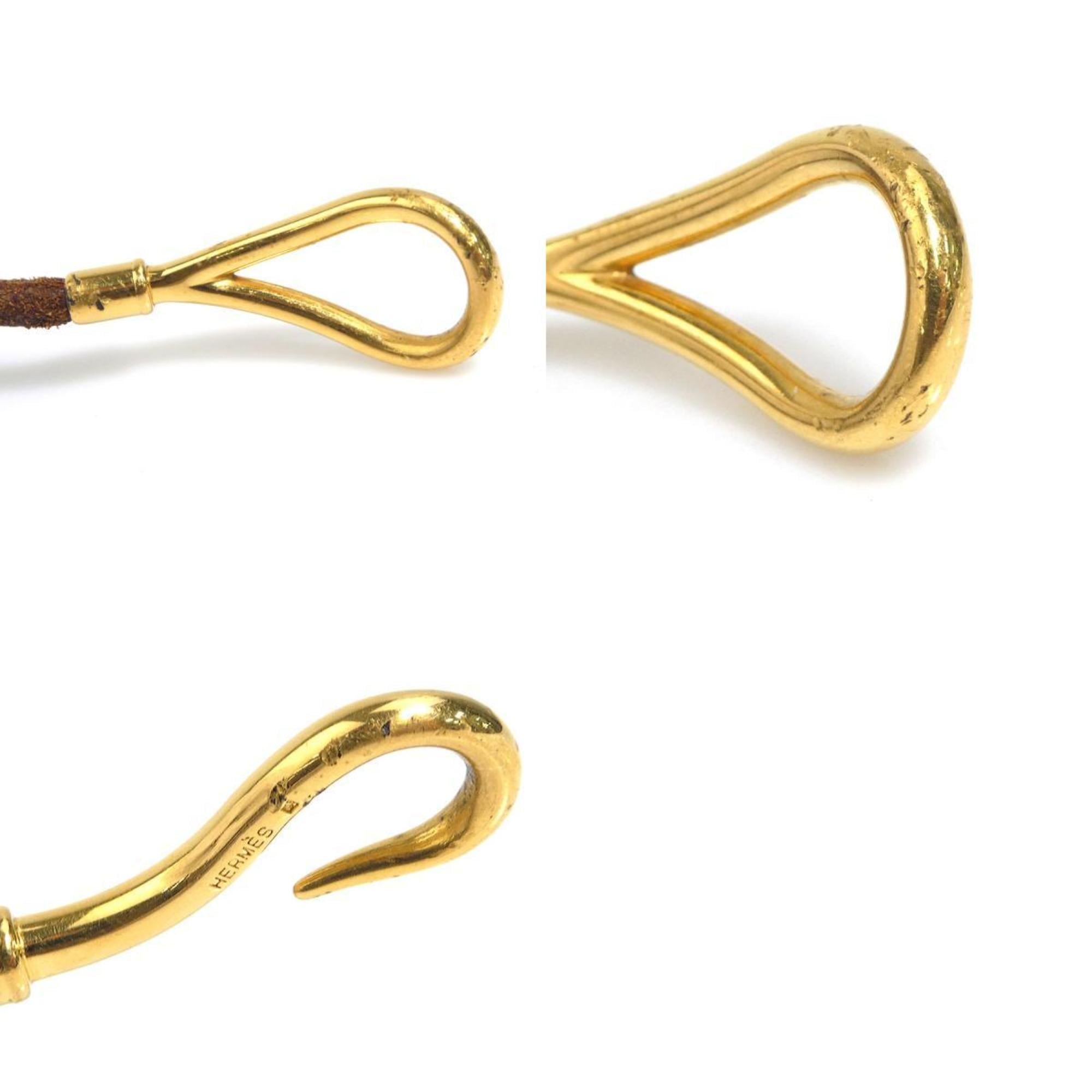 Hermes Hermès Jumbo Leather/Metal Bracelet Choker Necklace in Brown/Gold, Women's, e61168a