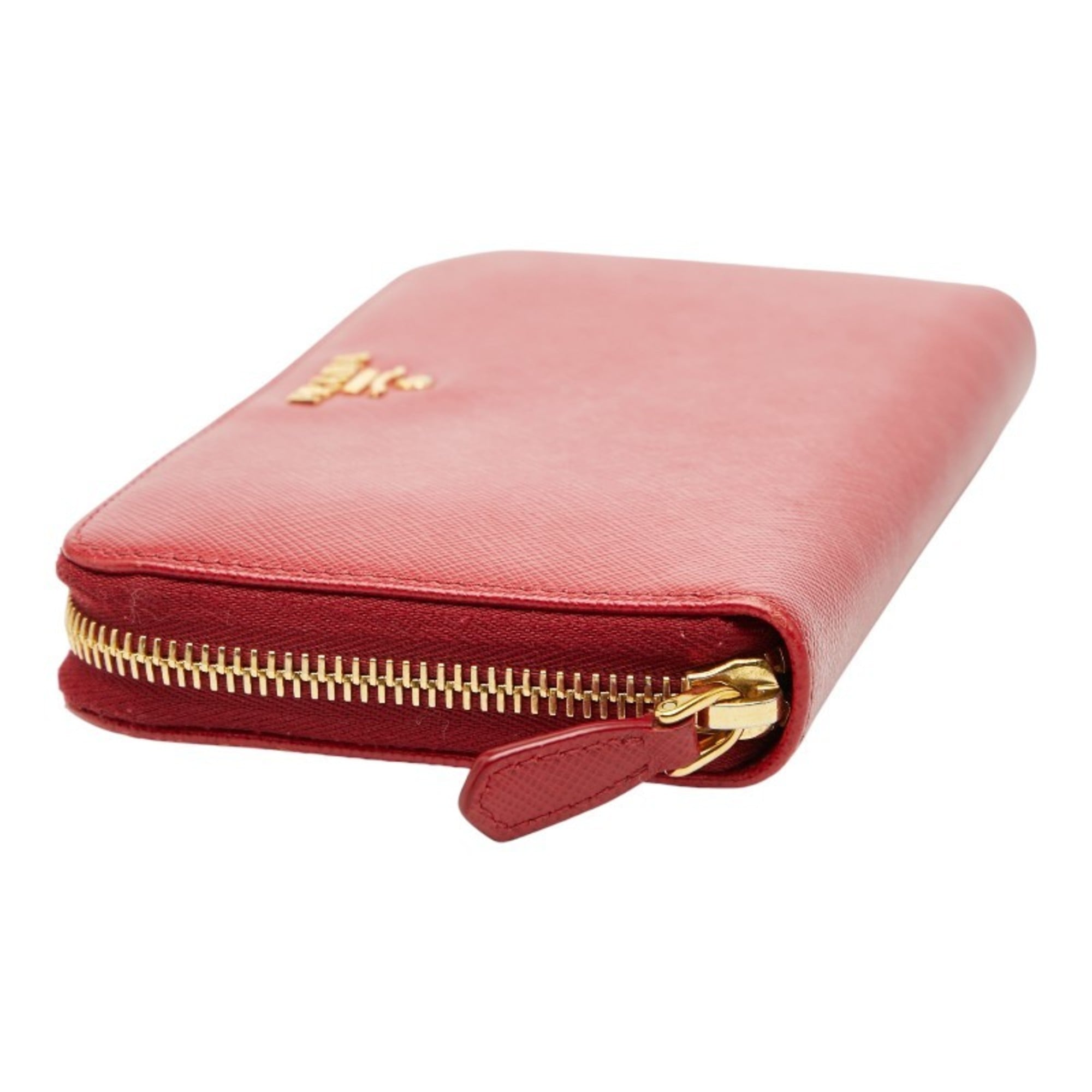 Prada Women's Red Saffiano Leather Zip-Around Wallet