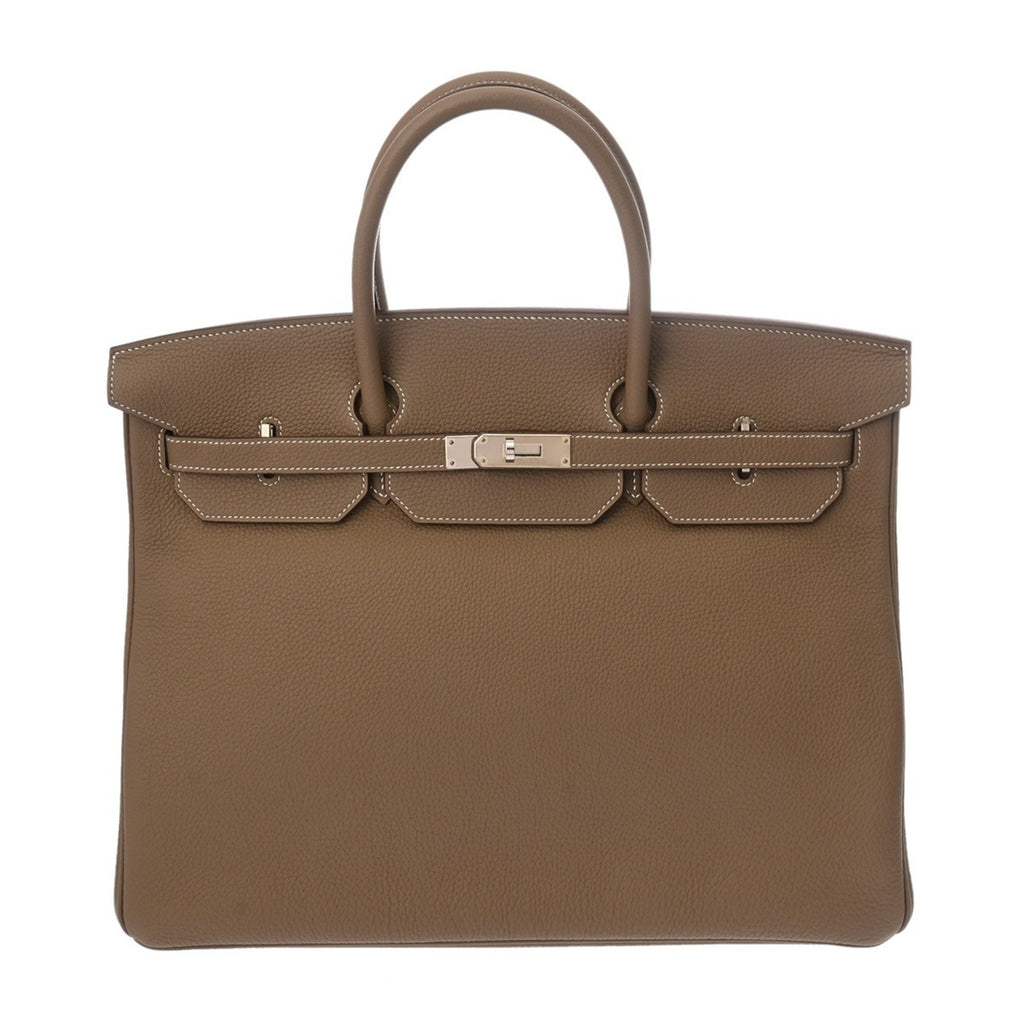 HERMES Birkin 40 Etoupe Z Stamp (circa 2021) Unisex Togo Handbag