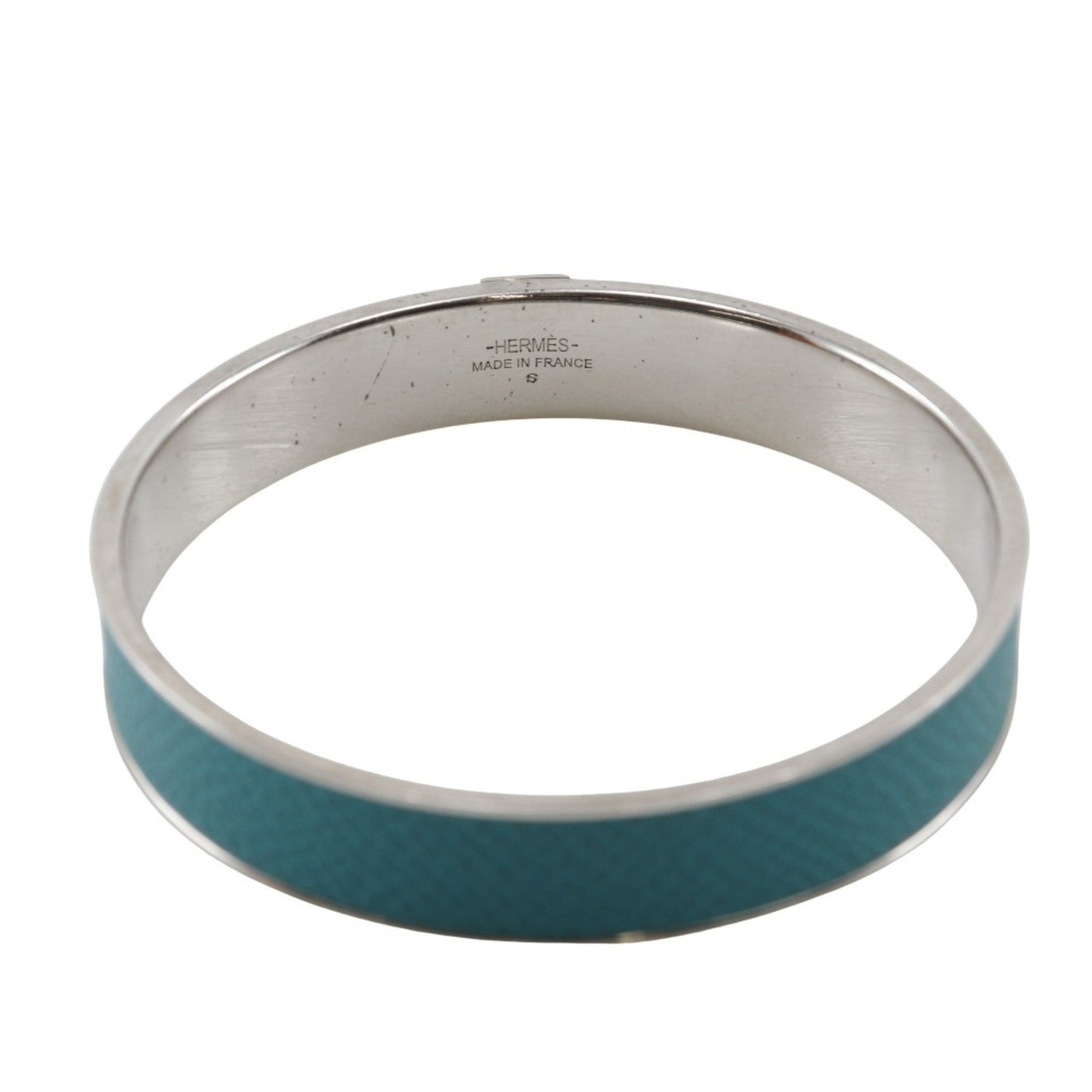 Hermes HERMES KAWAII Bangle x Veau Epsom Blue Paon Silver/Blue Approx. 27.3g Cute Women's