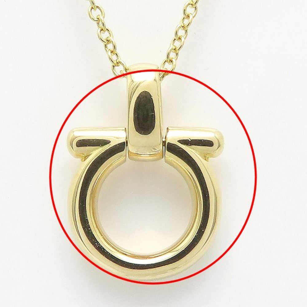 Salvatore Ferragamo Gancini Necklace, 18K Yellow Gold, Women's, Item No. 295381 — Like New