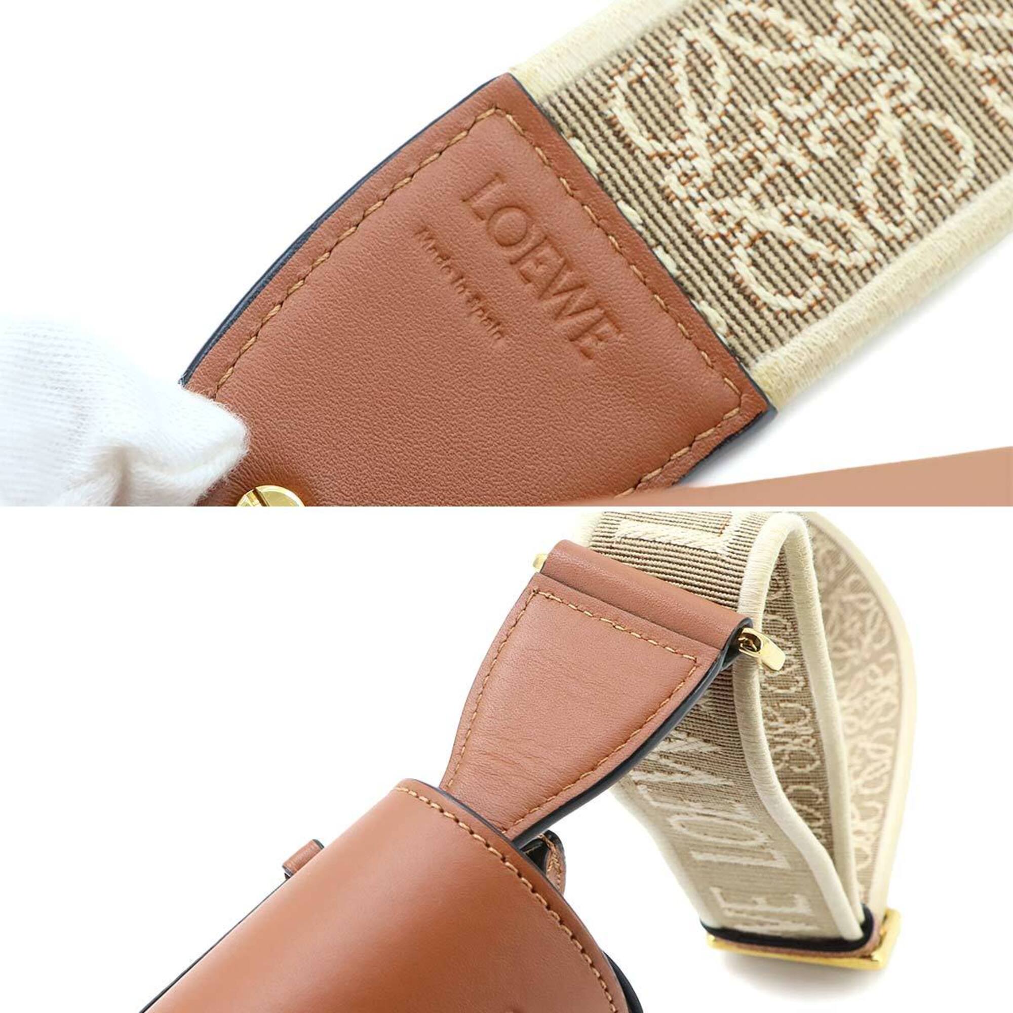 Loewe Mini Gate Dual Shoulder Handbag, Leather, Brown, Gold Hardware — Like New