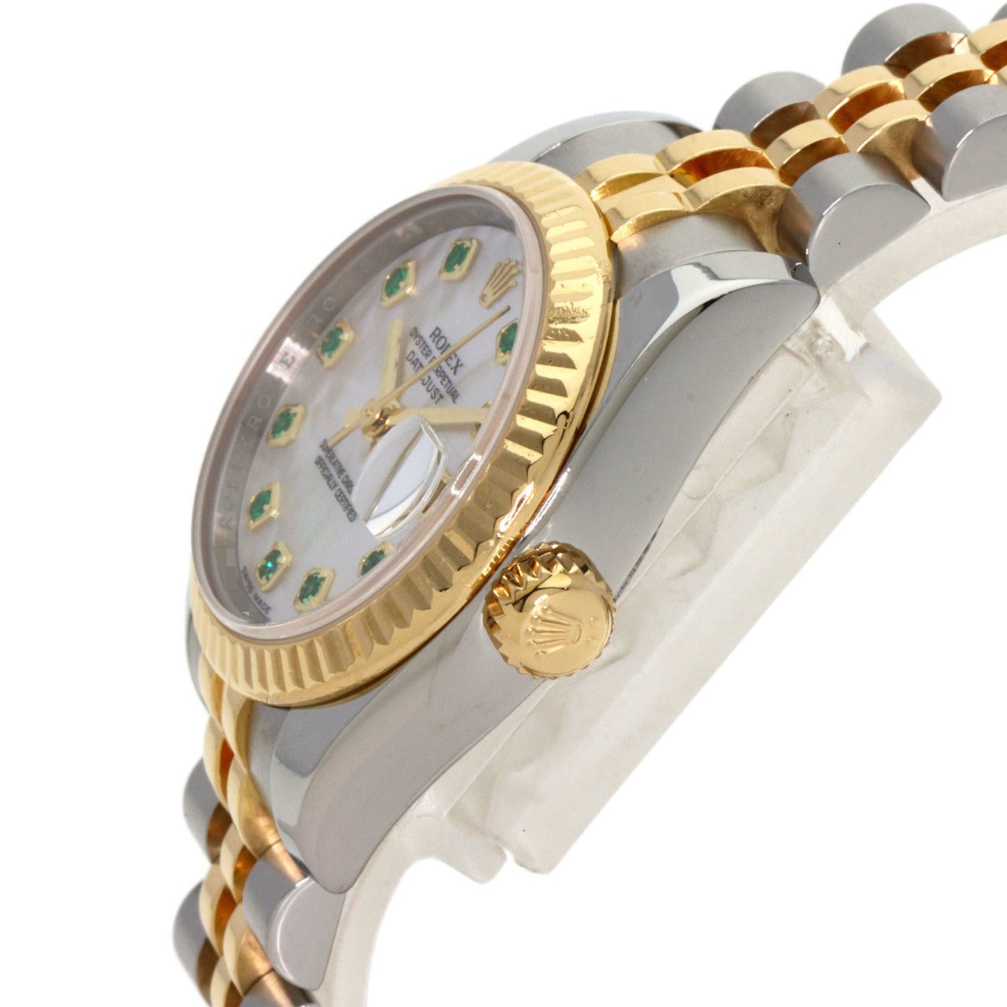 Rolex 179173NGE Datejust 10P Emerald Watch Stainless Steel/SSx18KYG Women's