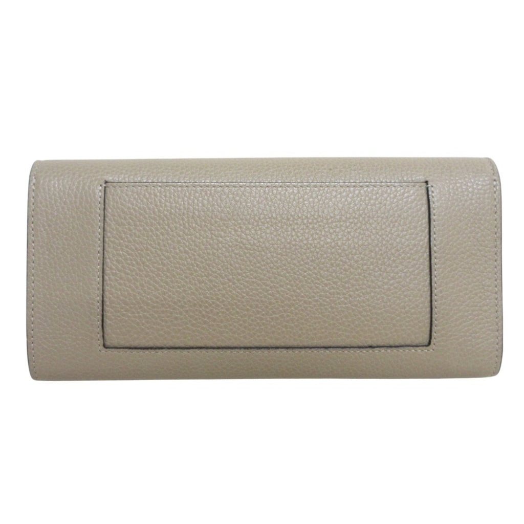 CELINE Phoebe Large Flap Multi-Function Leather Long Wallet, Beige, Women's