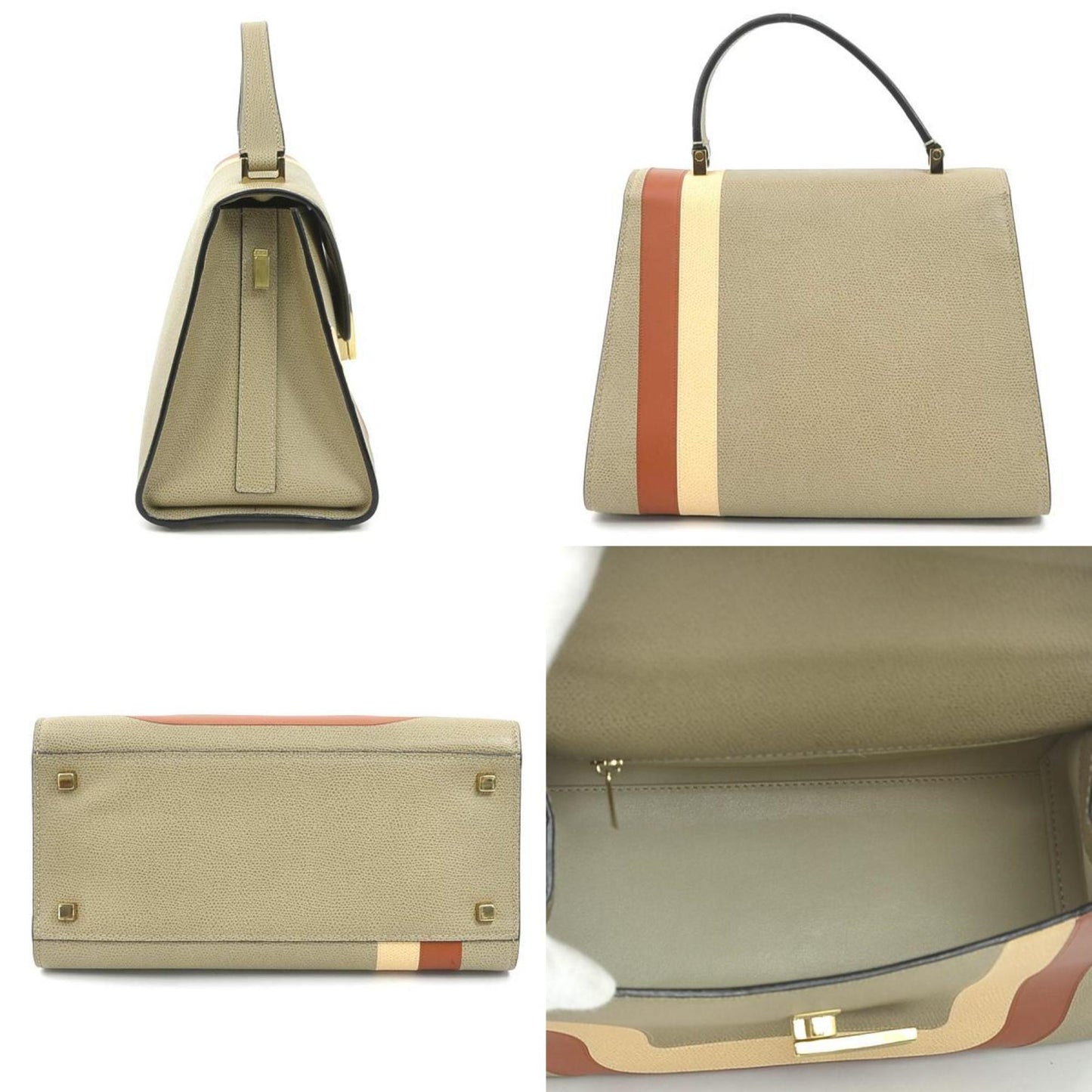 Valextra Iside Medium Leather Shoulder Bag in Greige, Women's, 90170a