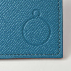 Hermes Flat Pouch / Pass Case HERMES Petit Ash Vaux Epson Blue Red — Like New