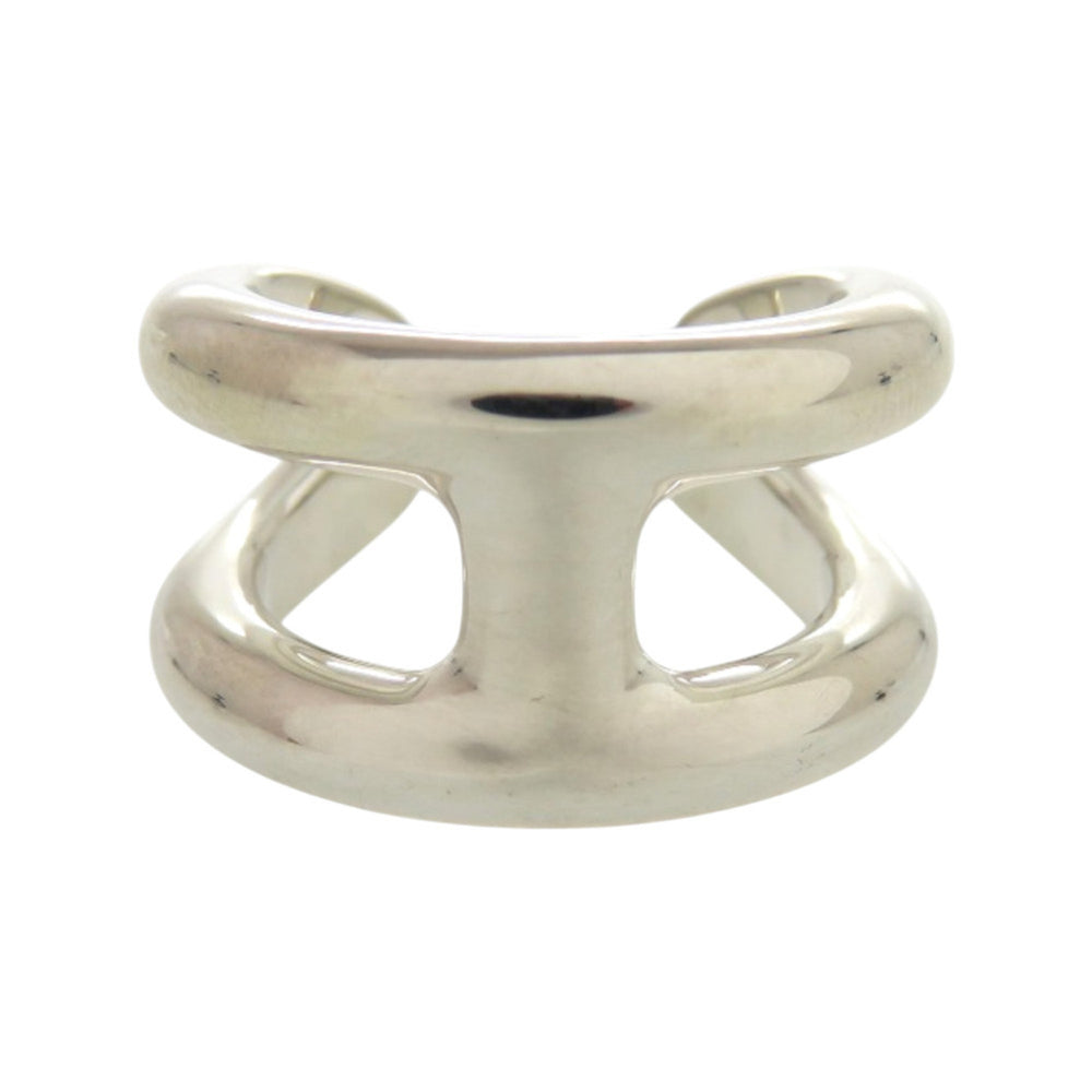 Like new Hermès Osmos PM 25X016861, 925 silver, approximately size 12, silver ring, 0579, HERMES — Like New
