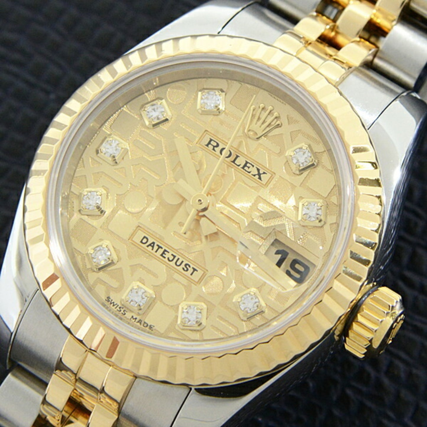 Rolex Watch Ladies Datejust 10P Diamond Automatic Y Series Computer Gold Dial SS x YG ROLEX 179143G