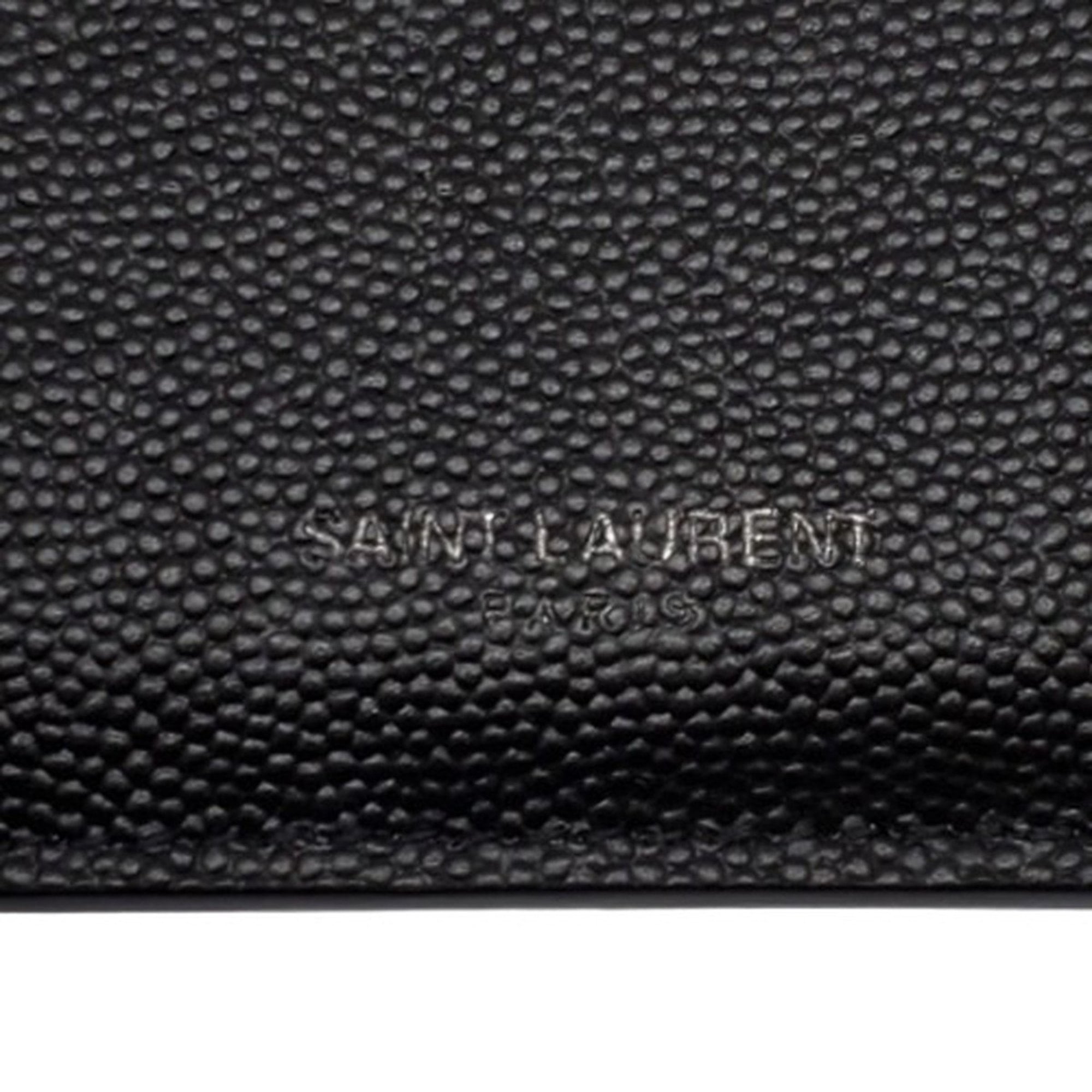 SAINT LAURENT Caviar Leather Card and Coin Case 609362, Black, Kaizuka Store, ITEAYMS3Y3XI RK2568D