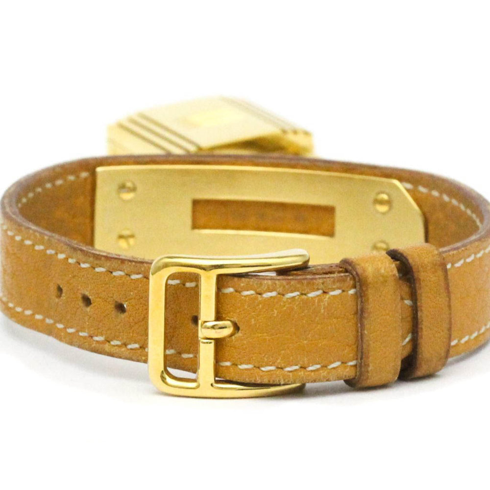 HERMES Kelly Watch Gold Plated Leather Quartz Ladies Watch — Good