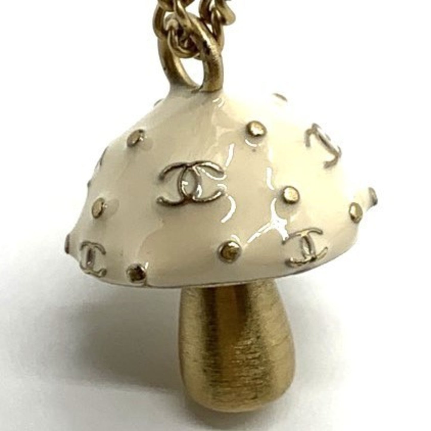 Chanel Mushroom Motif Coco Mark Bracelet, 2003 Model, White/Gold, Women's, GP CHANEL