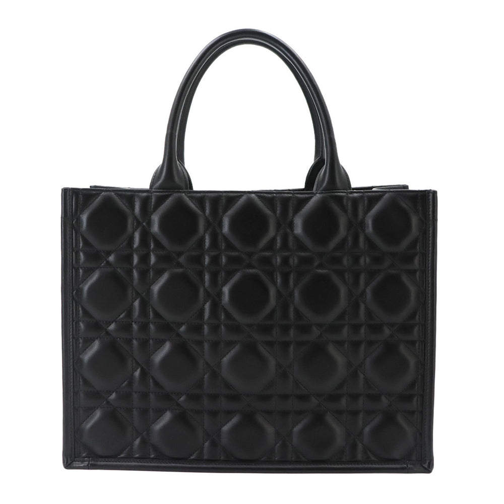 Christian Dior Book Tote Bag Medium - Macro Cannage 2-way Shoulder Handbag Leather Black M1324OWHP — Like New