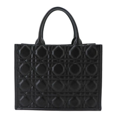 Christian Dior Book Tote Bag Medium - Macro Cannage 2-way Shoulder Handbag Leather Black M1324OWHP — Like New