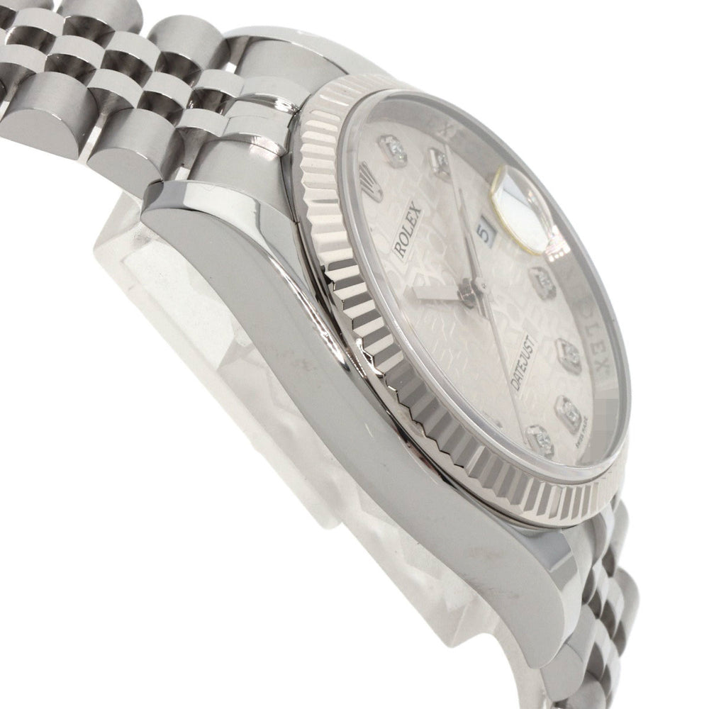 Rolex 116234G Datejust 10P Diamond Watch Stainless Steel SS K18WG Men's ROLEX — Good