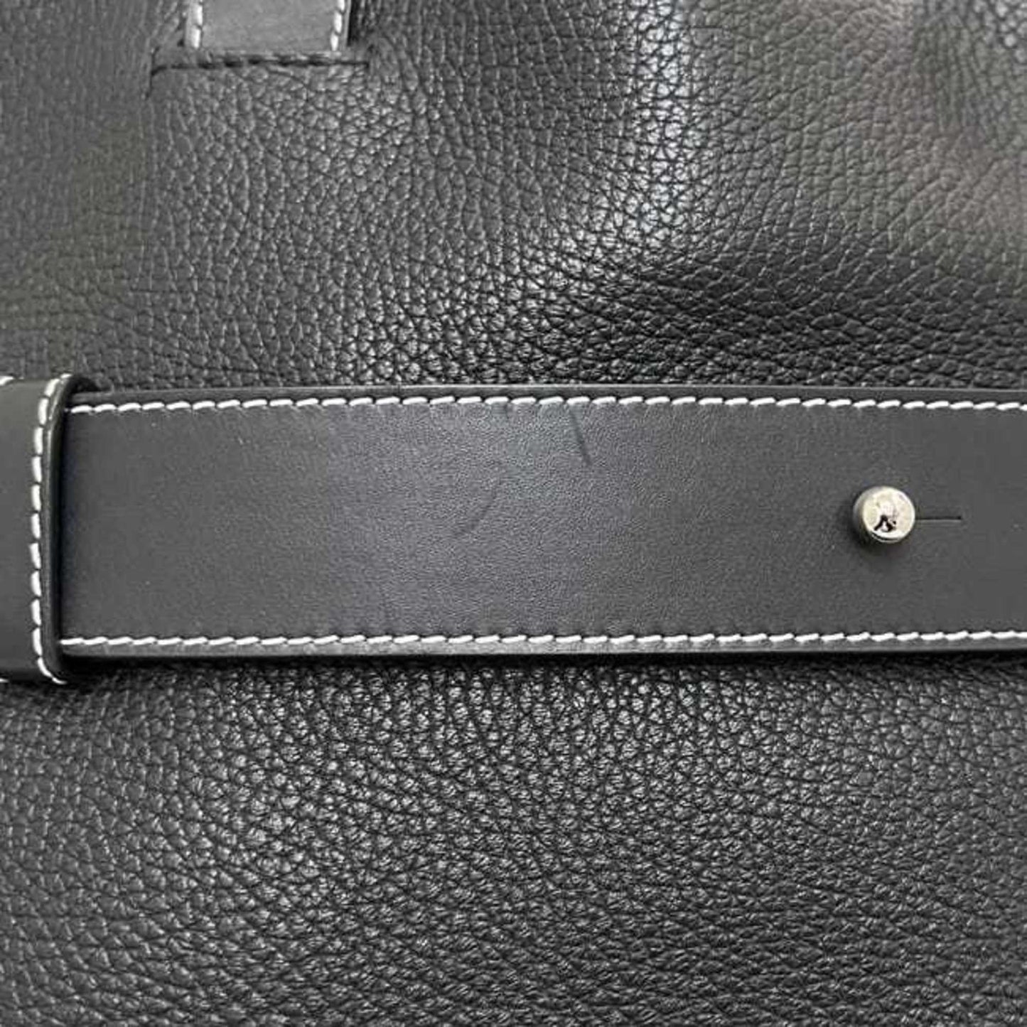 Loewe Tote Bag with Strap Vertical, f-24658, Black Anagram Leather, 061803, Grained A4 Size, Black, Men's/Women's