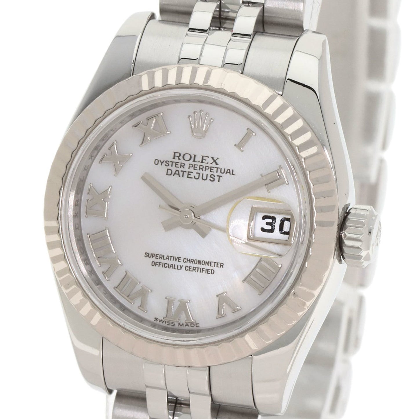 Rolex 179174NR Datejust 10-Piece Diamond Watch in Stainless Steel/SS/18K White Gold for Women