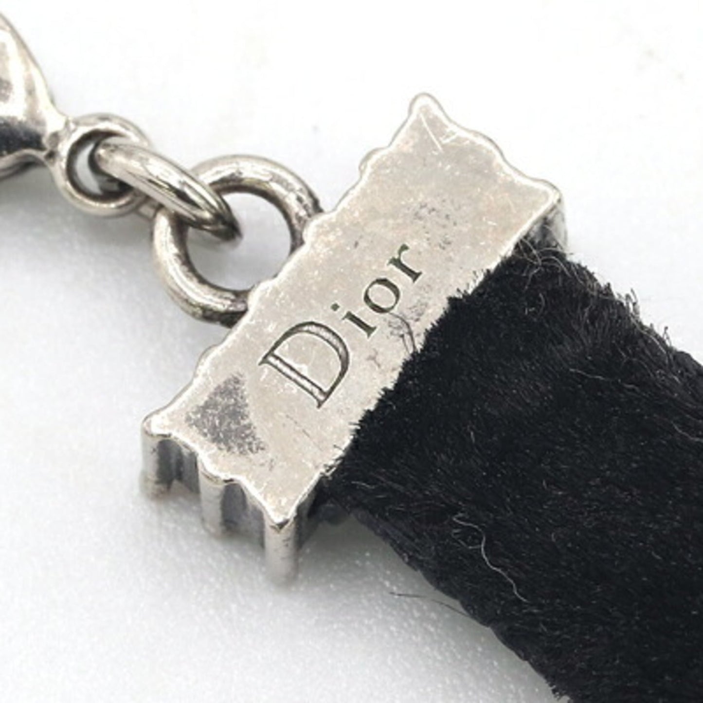 Christian Dior Dior Choker J'ADIOR Black Velvet Metal Rhinestone Necklace for Women