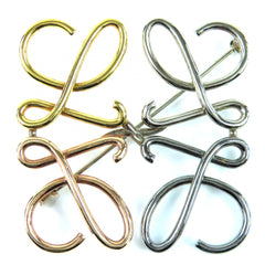 LOEWE Anagram Brooch in 4 Colors: Gold, Silver, Bronze. Comes with dust bag. Highly popular and recommended for women — Like New