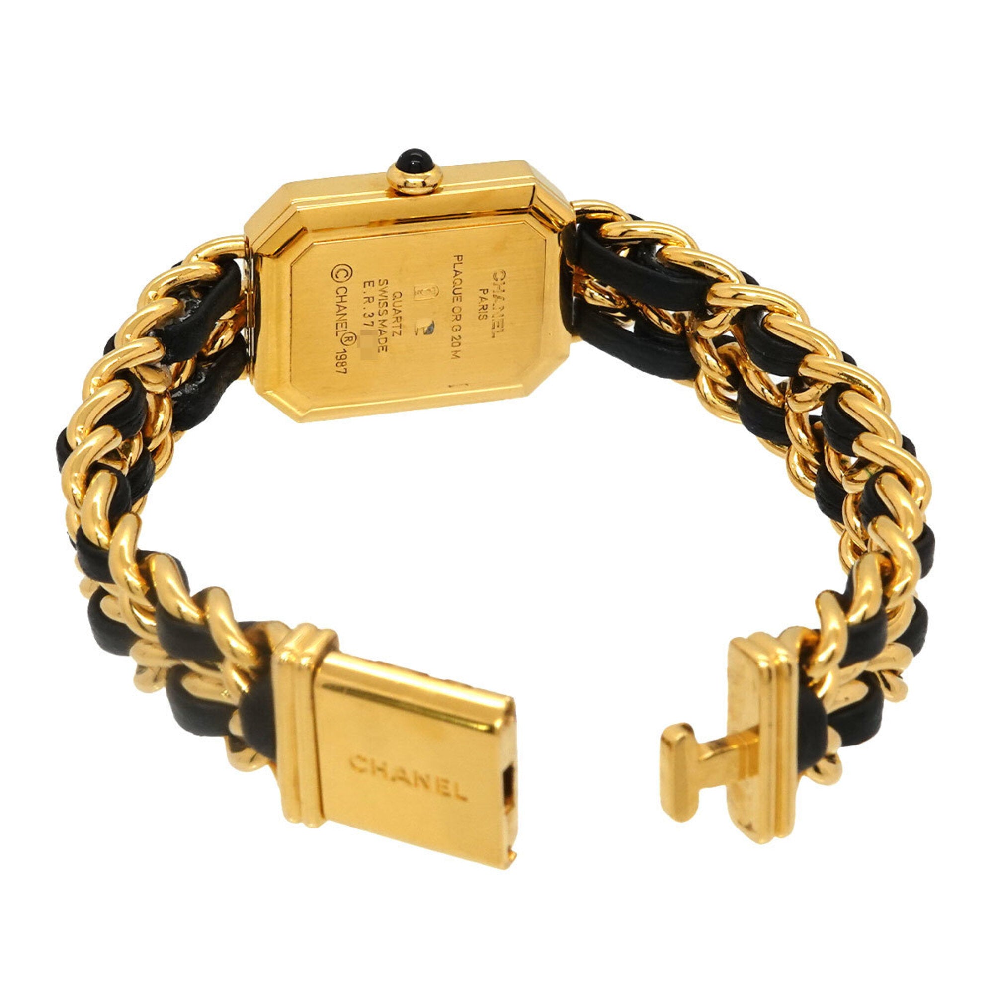 Chanel Premiere Large Size H0001 Women's Watch Black Gold Quartz — Very Good
