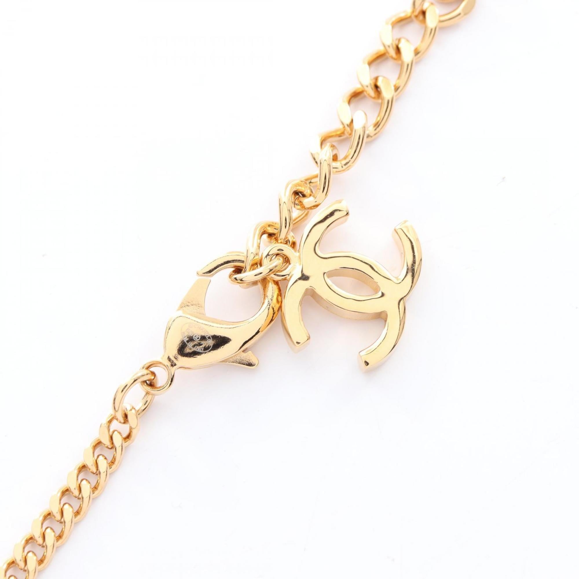 Chanel Coco Mark Perfume Bottle Motif Necklace, Gold-Plated Plastic, Women's, Brown and Gold