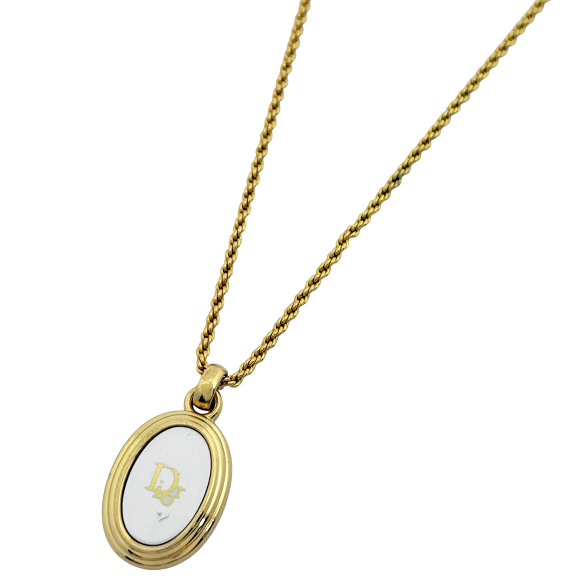 Christian Dior logo necklace in GP gold for women