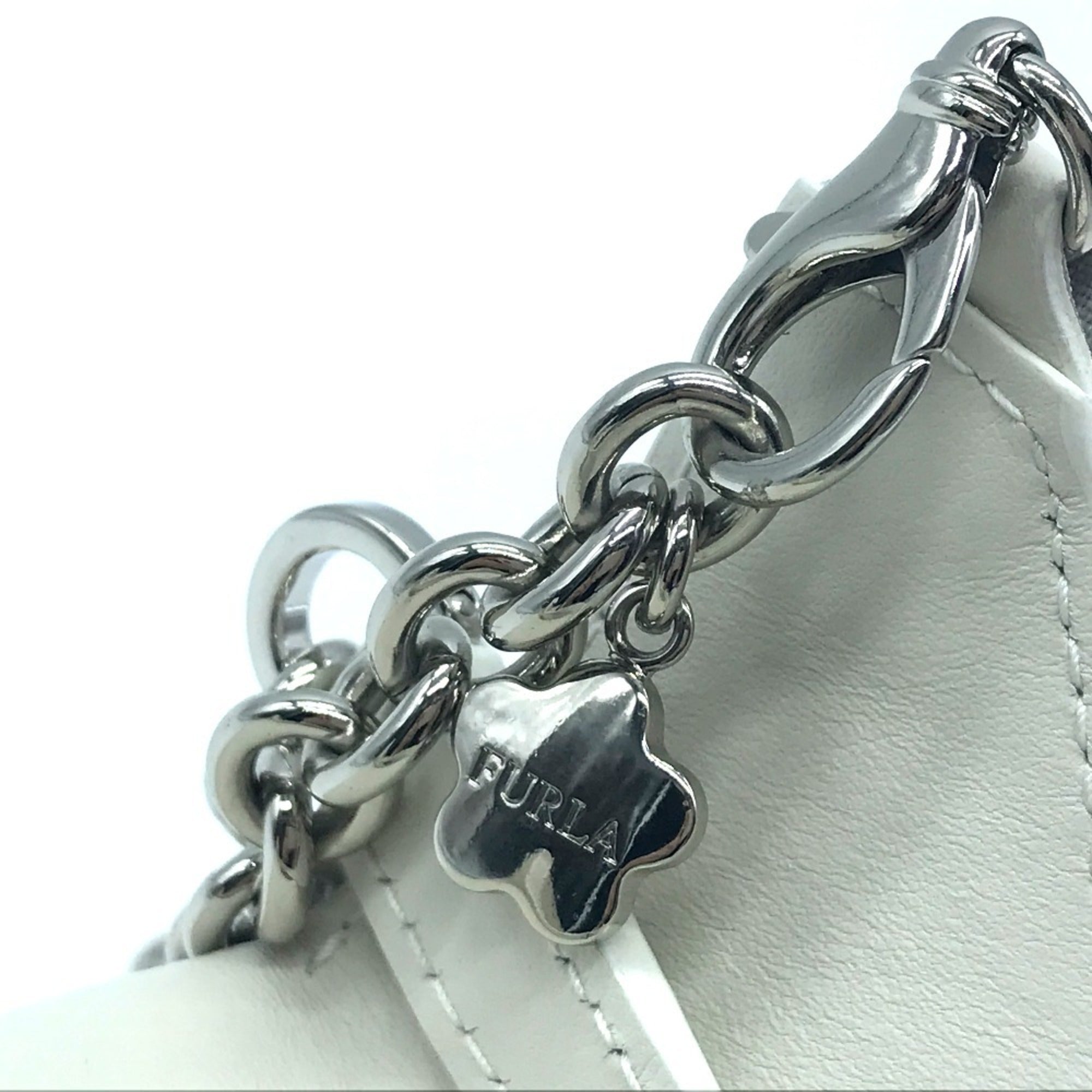 FURLA Studded Isola Chain Waist Bag Body Leather Women's White x — New - Store Return