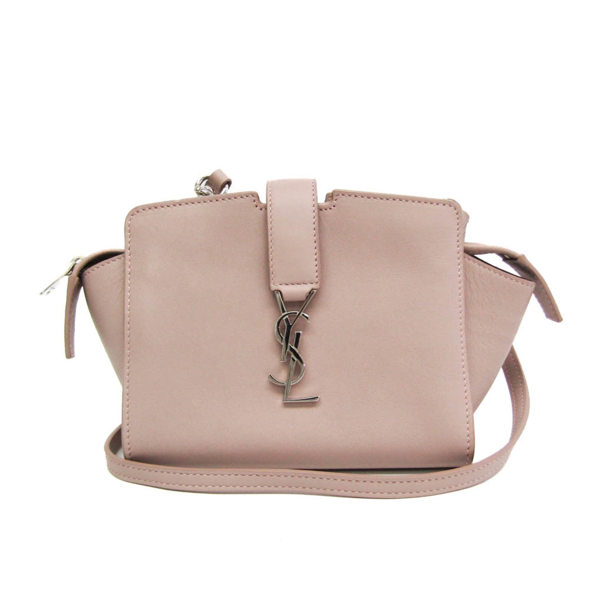 Yves Saint Laurent Toyca Bus 452322 Women's Leather Shoulder Bag Pink Beige — Like New