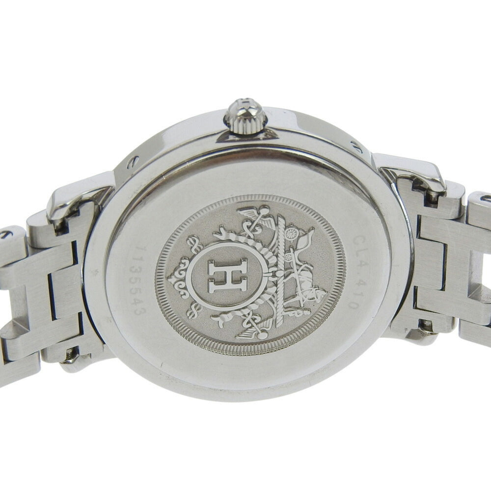 Hermès Clipper Watch CL4.410, Stainless Steel Quartz Analog Display, Pink Dial, Boys — Good