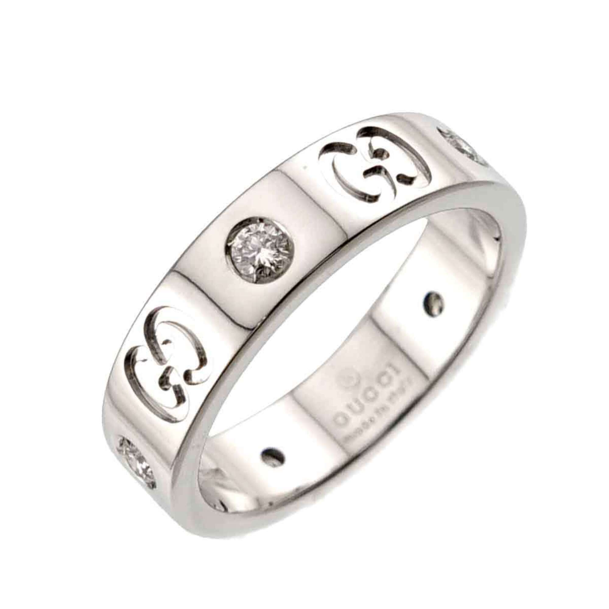Gucci Icon #7 Ring with Diamonds, 18K White Gold (750) — Like New