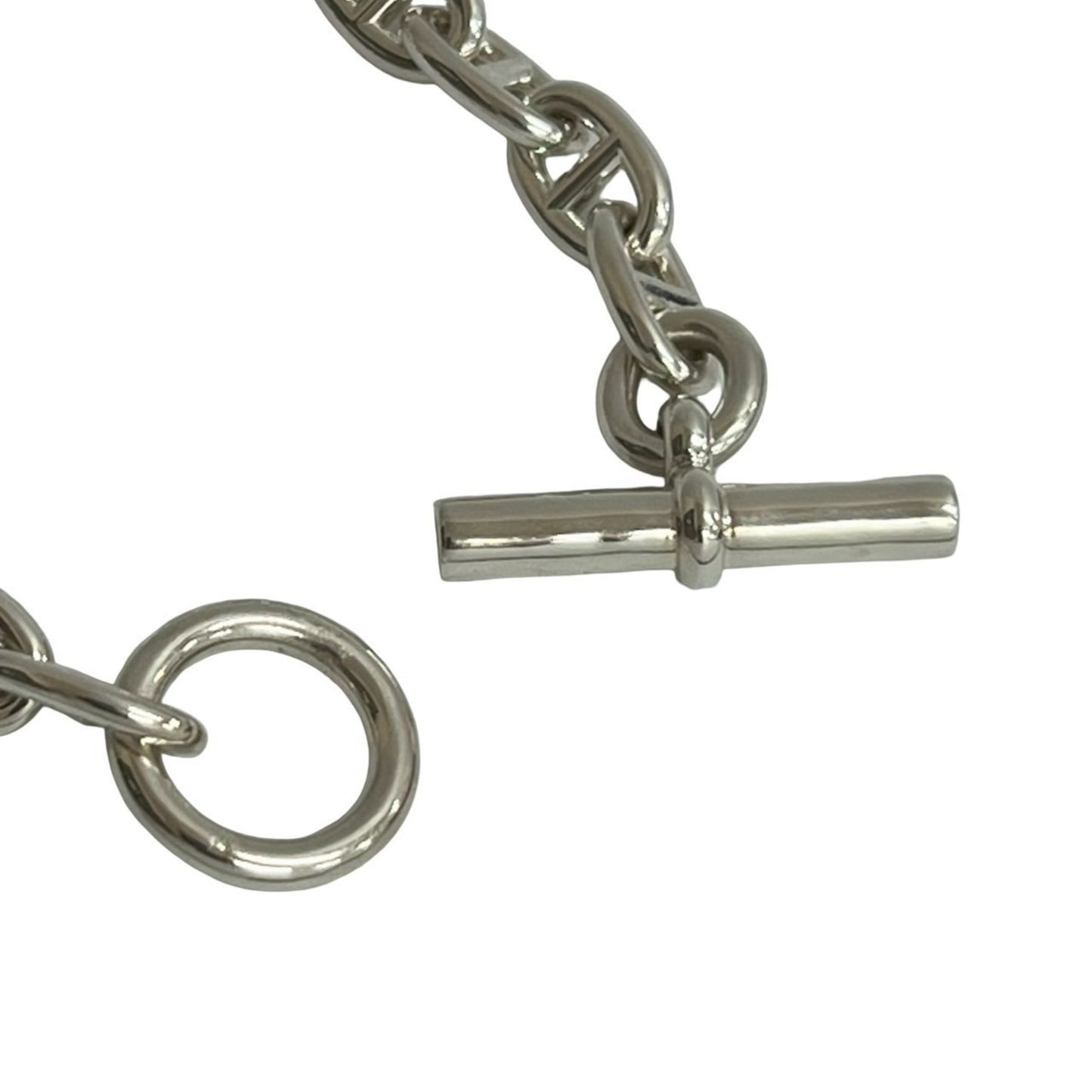 HERMES Chaine d'Ancre MM 17-link Sterling Silver 925 Chain Bracelet, Silver, 32mm