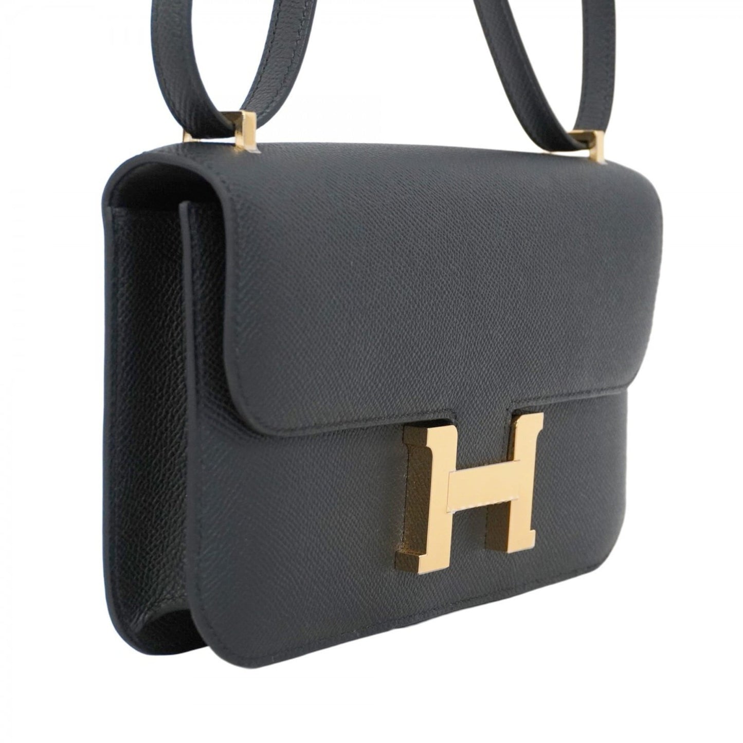 Hermes Hermès Constance Elan Shoulder Bag, Epsom Leather, Black, Double Stamp, Women's