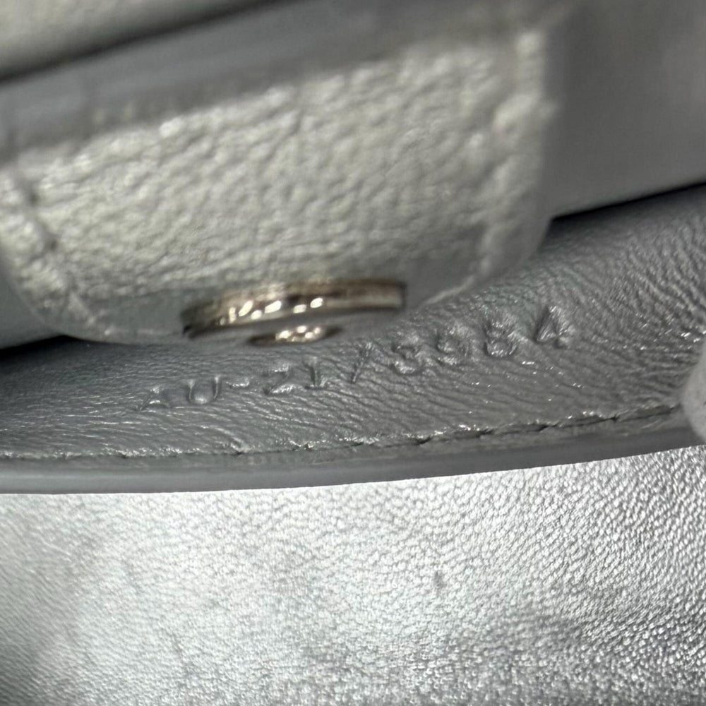 Salvatore Ferragamo FERRAGAMO Wanda Mini Gancini Leather 2-Way Chain Shoulder Pouch Bag, Silver, Made in Italy, Women's, with Dust Bag — Like New