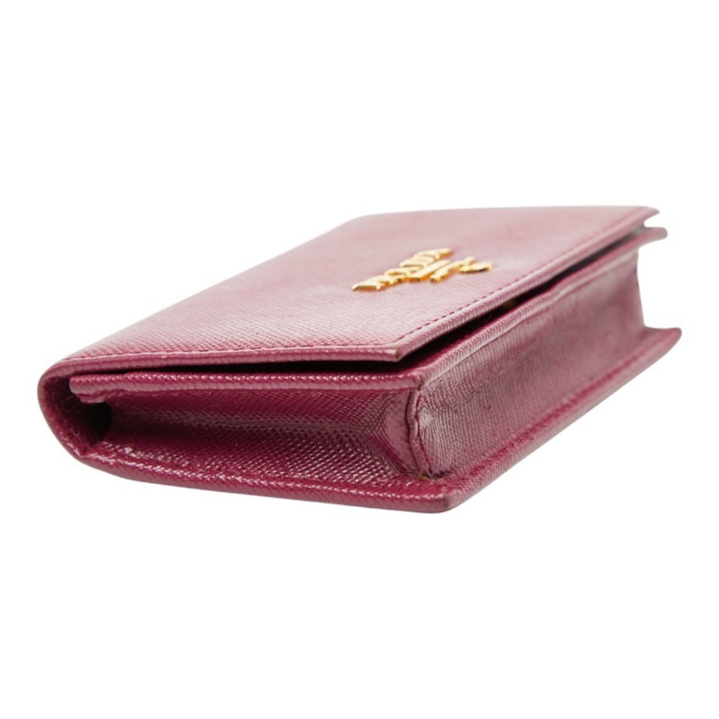 Prada wallet/coin case/pass case in purple Saffiano leather for women