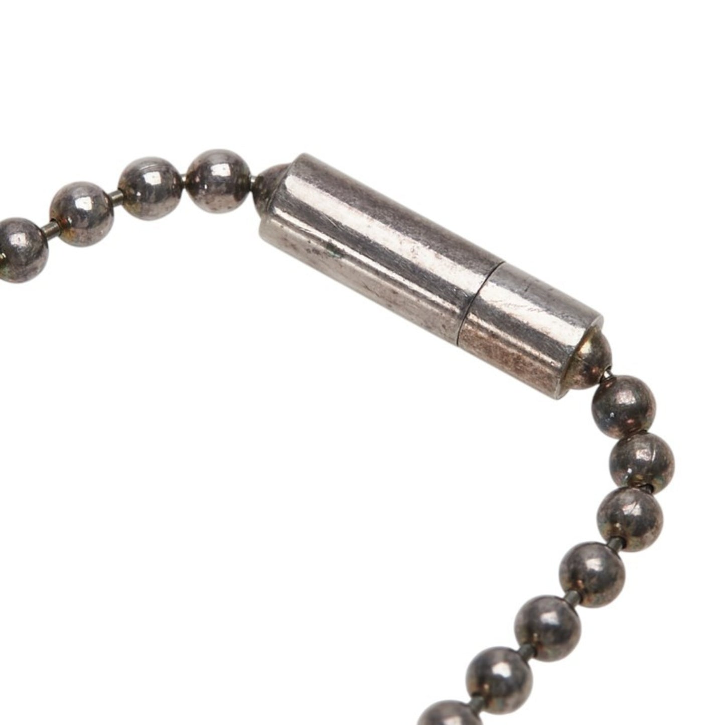 Gucci logo plate ball chain necklace choker in SV925 silver for women.