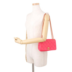 Chanel Chain Shoulder Bag Mini Flap Matelassé Coco Mark 19 Leather CHANEL Handbag Women's — Like New