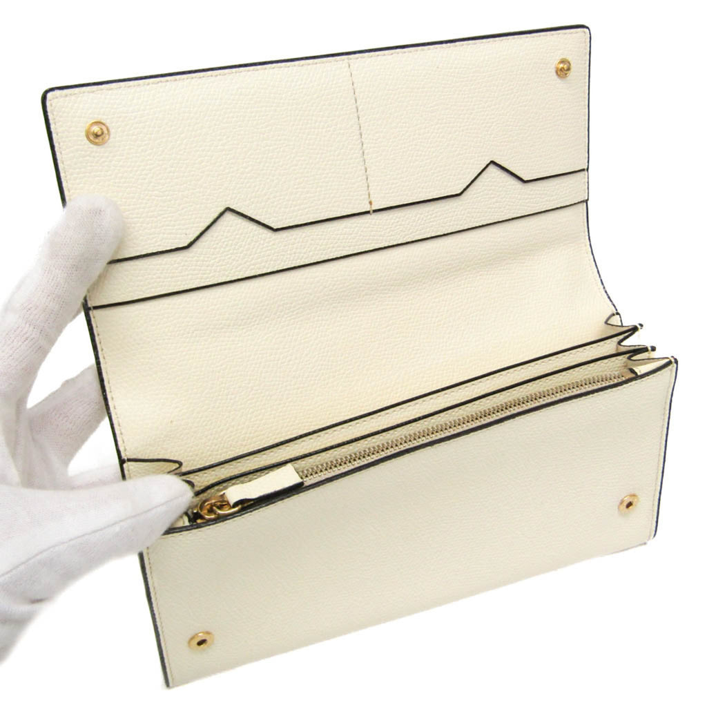 Valextra Removable 12 Card Holder V9L15 Men,Women Leather Long Wallet (bi-fold) Off-white