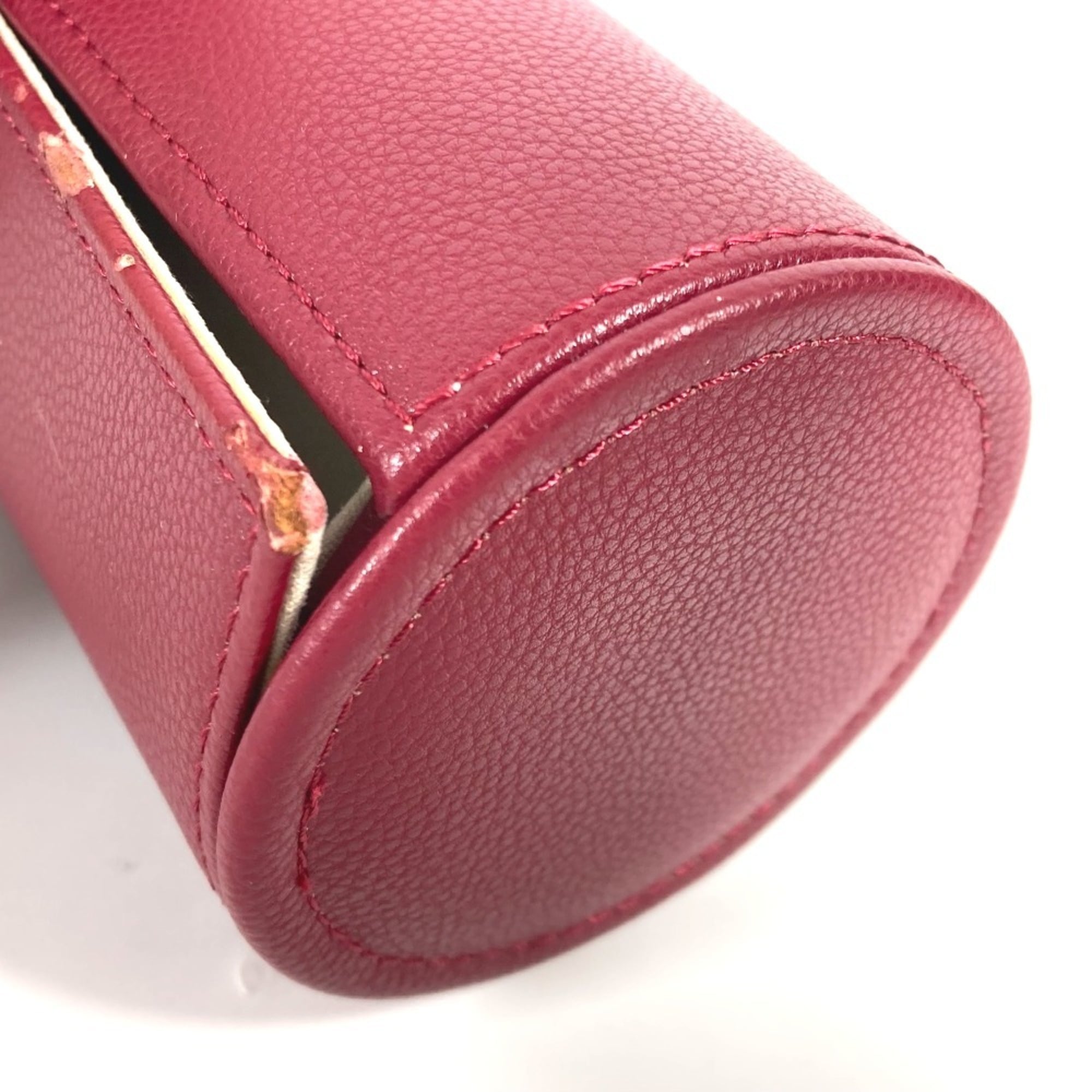 Salvatore Ferragamo Watch Case, Pouch, Leather, Men's, Red — Good